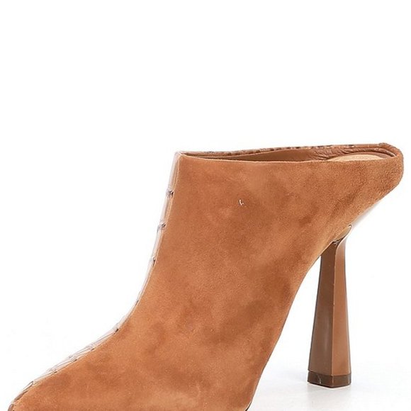 Lark Croc Embossed & Suede Stiletto Dress Mules - Picture 3 of 4